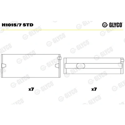 Image of 20530916, 7420530916 Main Bearings, crankshaft GLYCO H1015/7 STD VOLVO: FH 12