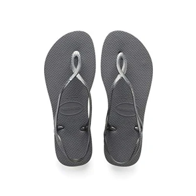 Image of Havaianas Women&#039;s Luna Sandal, Steel Grey, 1/2 UK