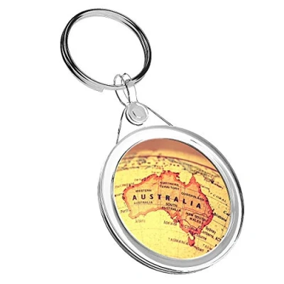 Image of 1 X Australia Map Globe Old Adventure Keyring IR02 Mum Dad Birthday #2609