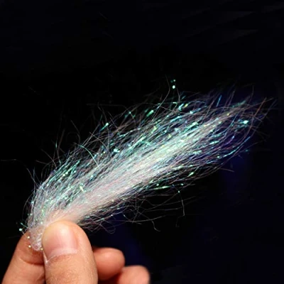 Image of Tigofly 4g/pack Pearl White Ice Dub 9 10cm Long Fly Tying Dubbing Materials Synthetic Sparkle Fibers For Nymph Salmon Trout