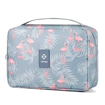 Image of Travel Hanging Toiletry Wash Bag Makeup Cosmetic Organizer for Women Waterproof (A Flamingo)