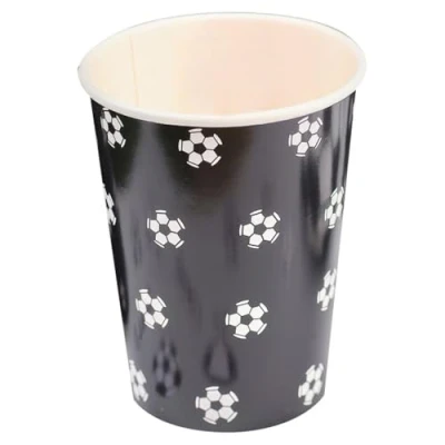 Image of Ginger Ray Kids Football Print Paper Party Cups 8 Pack, 11 cm