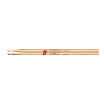 Image of TAMA H7AW American Hickory Traditional Pair Wood Tip Drum Sticks Plain (390 mm Long, 13 Diameter)