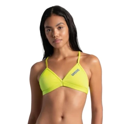 Image of ARENA Women’s Team Solid Swim Top Tie Back Athletic Bikini Only Competitive Swimming Training Sporty Ladies Bathing Suit