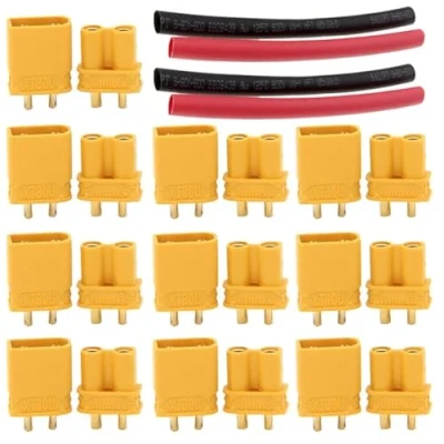 Image of LINSYRC 10 Pairs Amass XT30U Bullet Plug Male Female Connector Upgraded XT 30 Adapter for RC Car Boat Lipo Battery (XT30U)