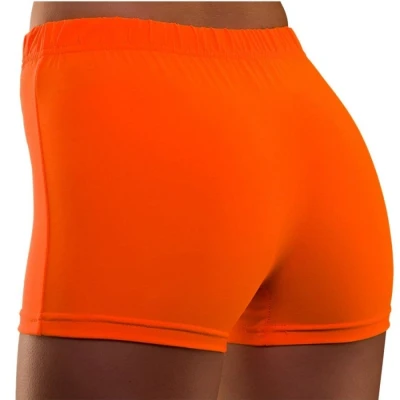 Image of Wicked Costumes Adult Unisex 80&#039;s Hot Pants (Neon Orange) XS/S (UK 6 10)