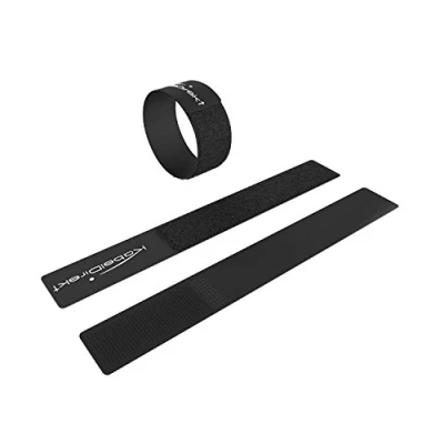 Image of KabelDirekt 16x Hook and Loop Cable Ties 16 cm x 2 eco Friendly Ties, Individually usable &amp; Reusable (for Office, Home Workshop Camping Black)
