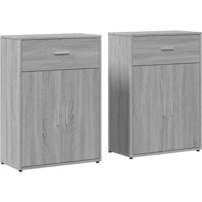 Image of vidaXL Sideboards 2 pcs Grey Sonoma 60x30x84 cm Engineered Wood