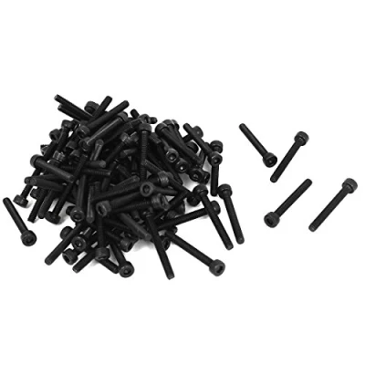 Image of Sourcingmap M3x25mm Screw Cap Point Hex Socket Screws Bolts 100Pcs