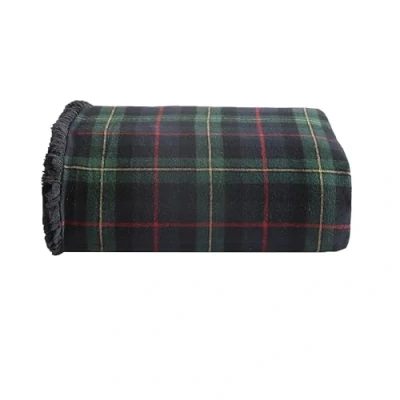 Image of Eddie Bauer Throw Blanket, Super Soft Reversible Cotton Flannel Sherpa Bedding, Ideal Christmas &amp; White Elephant Gifts, Cozy Plaid Home Decor (Pine Tartan, Throw)