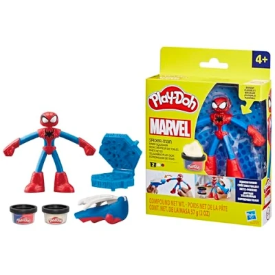 Image of Play Doh Marvel Spider Man Thwip Squisher Action Figure Playset