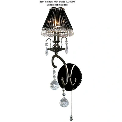 Image of Pescara Wall Lamp E14 Black Chrome/Crystal