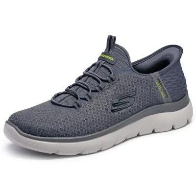 Image of Skechers Men&#039;s Summits HIGH Range Sneaker, Charcoal Mesh/Trim, 14 UK