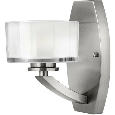 Image of Meridian 1 Light Wall Brushed Nickel Glass Shade, G9