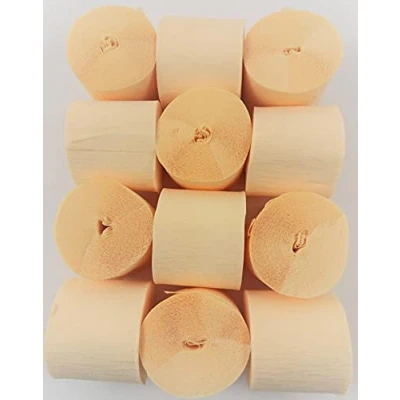 Image of 12 Cream Crepe Paper Streamers 45mm x 10meters Many uses as Decorations, Marketing Tools, Great Favourite with Schools and The Craft Industry