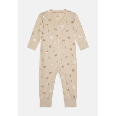 Image of Lindex BEAR AT BACK Unisex Sleep suit for kids, Size: 0 1m, Light beige