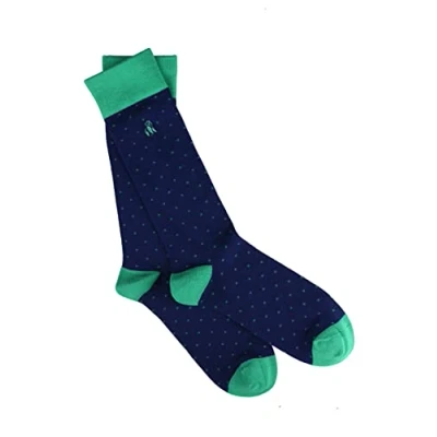 Image of Swole Panda Bamboo Socks UK7 11 Spotted Green