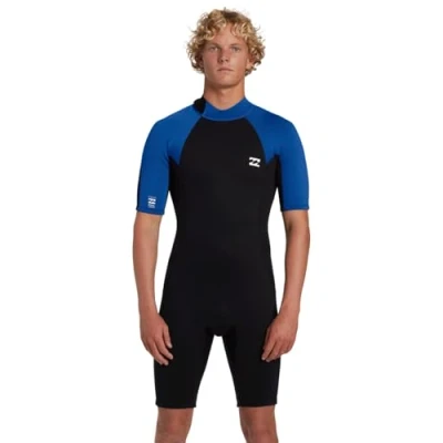 Image of Billabong Back Zip Short Sleeve Springsuit 202 FOIL BZ SS SPRING Young Mens Blue S