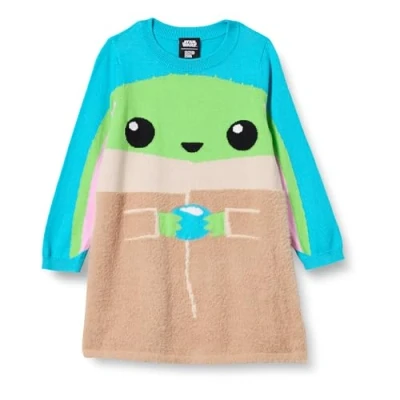 Image of Amazon Essentials Disney Marvel Star Wars Frozen Princess Girls&#039; Jumper Dresses (Previously Spotted Zebra), Neon, Child, 9 Years
