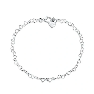 Image of Amberta Women&#039;s 925 Sterling Silver Heart Bracelet: