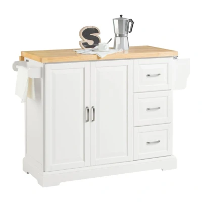 Image of Extendable Kitchen Trolley Cart Island, FKW41 WN Sobuy