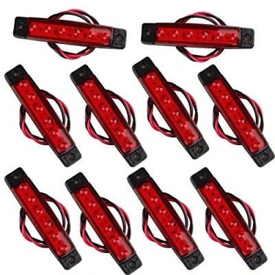 Image of Futheda 10pcs 12V Side Marker Lights 6SMD LED Lamps Front Rear Light Position Indicators for Trailer Truck Caravan Camper Van Lorry Bus Boat Tractor Motor Red