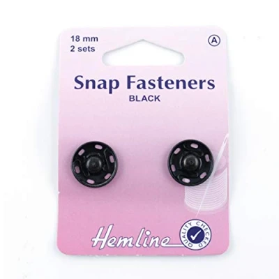 Image of Sew On Snap Fasteners 18mm Black