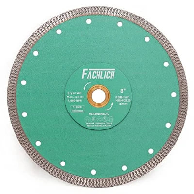 Image of FACHLICH Diamond Porcelain Cutting Disc 200MM/8&quot; X Mesh Turbo Saw Blade for Tile Marble Ceramic