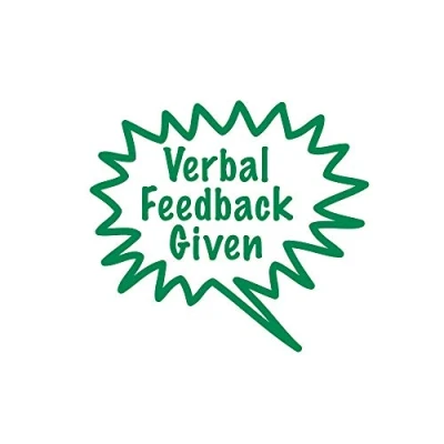Image of SuperStickers Stamper Solutions Verbal Feedback Given Pre Inked Stamper, Green, 25mm