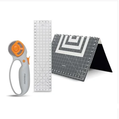 Image of Fiskars Sewing Rotary Set, Acrylic, White/Gray, 25&quot; L x 19&quot; W