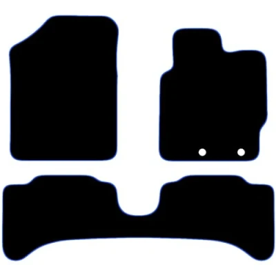 Image of Carsio Carpet Car Mats For Toyota Yaris Hybrid 2014 To 2020 3 Piece Set Tailored Fit Floor Mat Complete Accessory Black Custom Fitted All Weather, Anti Slip Backing &amp; Blue Trim