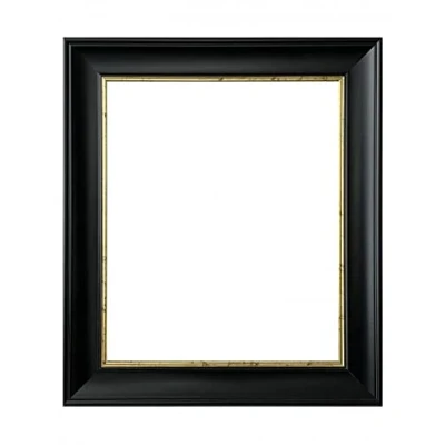 Image of FRAMES BY POST Scandi Picture Photo Frame Black with Crackle Gold A1 Plastic Glass
