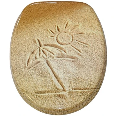 Image of Sanilo Soft Close Toilet Seat, Stable Hinges, Easy to Mount, Wooden Seat Sunshine
