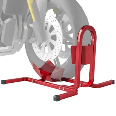 Image of HOMCOM Adjustable Motorcycle Wheel Chock Motorbike Holder with Metal Frame