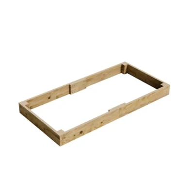 Image of Gro Garden Products Wooden Raised Bed 90cm L x 180cm W 15cm H Large Planters for Vegetables, Herbs, or Flowers Trough Planter Box with FSC Tanalised Timber