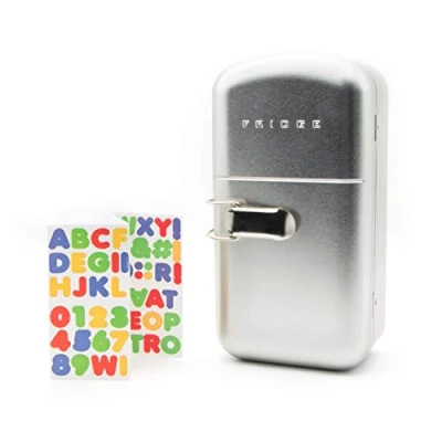 Image of Suck UK Retro Fridge Styled Lunch Box Kids &amp; Adults Lunchbox Tin Food Storage School Boxes Includes Stickers for Decoration