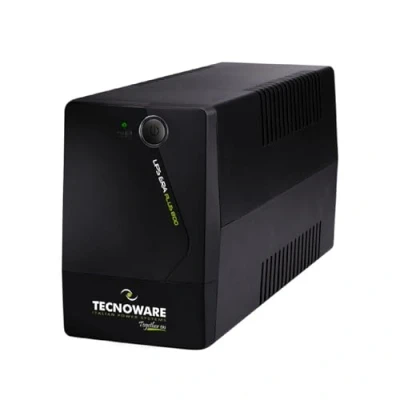 Image of Tecnoware ERA PLUS 800 UK UPS, Uninterruptible Power Supply, Blackout &amp; Overvoltage Protection, AVR Stabilizer, Silent, For PC Modem DVR Surveillance, Black, VA