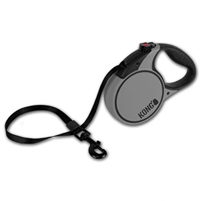 Image of KONG Terrain Retractable Dog Leash, Large, Grey, 5m Tape