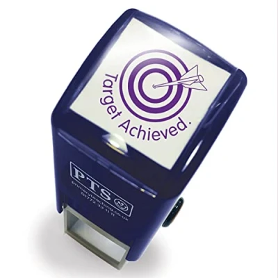 Image of Target Achieved Pre Inked School Teachers Reward Positive Feedback Marking Stamper Stamp 25mm Primary Teaching Services (Purple)