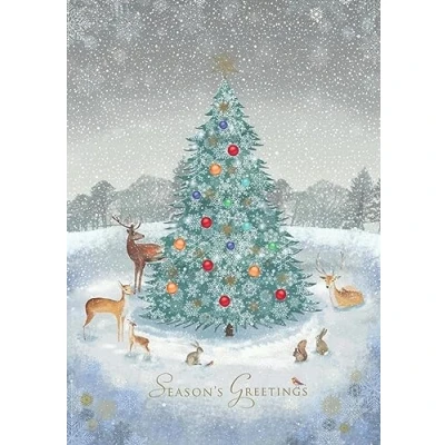 Image of Paper Themes 10 pack of Luxury Large Christmas Cards with Envelopes (Woodland Scene 1)