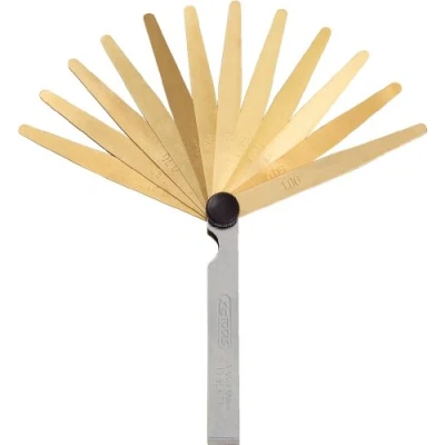 Image of KS Tools 300.0611 Antimagnetic brass feeler gauge, 8 blades