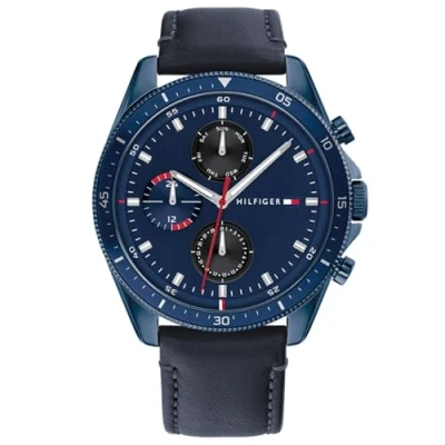 Image of Tommy Hilfiger Analogue Multifunction Quartz Watch for Men with Silver Stainless Steel or Leather Bracelet