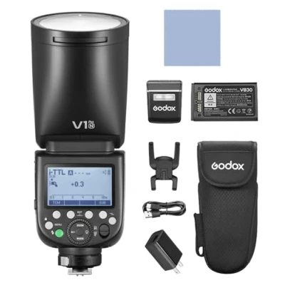 Image of GODOX V1 PRO C Camera Flash 2.4G Wireless Speedlight 1/8000s HSS 1.3s Recycle Time with M/TTL Mode Type Powered Sub Speedlite Compatible Canon EOS Cameras