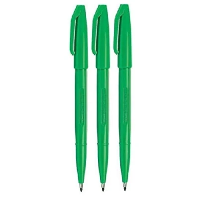 Image of Pentel S520 Original Sign Pen Fibre Tip Marker Fineliner Pens 2mm Nib 1mm Line Green (3)