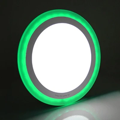 Image of 18w Round Recessed LED Ceiling Panel Light Dual Colour Cool White Green Ring