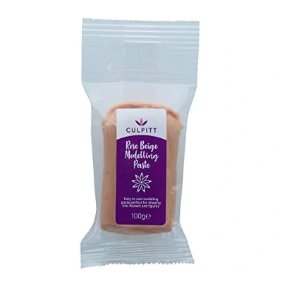 Image of Culpitt Modelling Paste, Rose Beige, Sugarpaste, Gumpaste For Cake Decorating, Flowers, Animals, Figures, Models Sets Hard, 100g