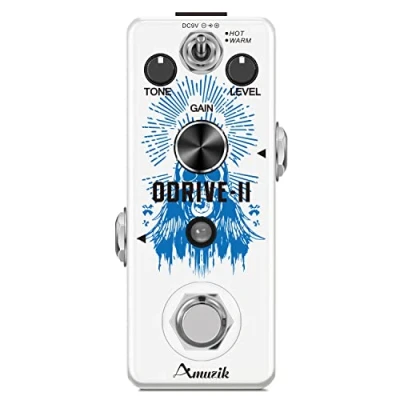 Image of Amuzik Guitar Effect Pedal Vintage Overdrive Analog Pedals 2 Modes HOT and WARM for Electric True Bypass