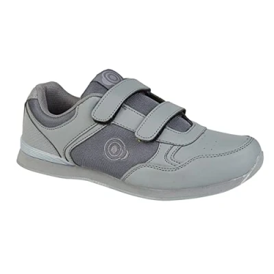 Image of Dek Mens/Womens Bowls Bowling Sports Lace Up/Touch Fasten Shoes Trainers UK 9 Grey Touch (Mens)