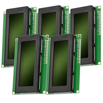 Image of AZDelivery Compatible with HD44780 2004 4x20 Serial LCD Black Character Green Backlight Display Board 3.3V 5V Arduino and Raspberry Pi Including E book! (Pack of 5)
