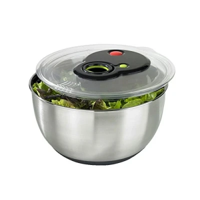Image of Emsa 513441 Turboline salad spinner, 4.5 litres, stainless steel